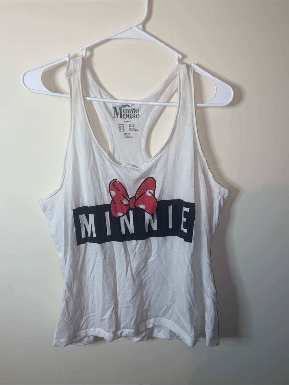 Disney Minnie Mouse White Tank Size M